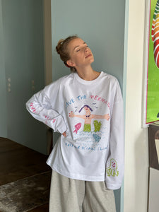 SAVE THE MERMAIDS LONGSLEEVE WHITE