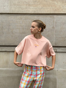 CATCH MOON CROP TOP PEACH