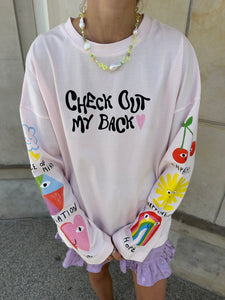 CHECK OUT MY BACK LONGSLEEVE POWDER PINK