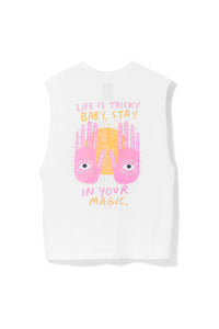 BABY, STAY MAGIC VEST WHITE