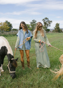 MINI DRESS STRIPES GREEN