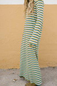 MAXI DRESS STRIPES GREEN