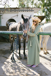 MAXI DRESS STRIPES GREEN