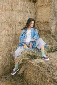 PERTH PONCHO BLUE