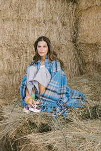 PERTH PONCHO BLUE